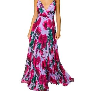 Rose Pleated Maxi Dress